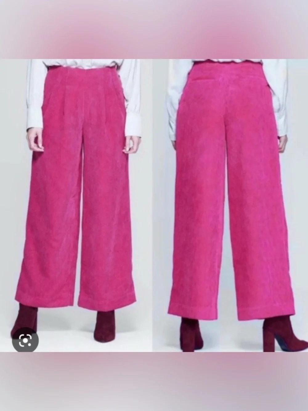 (B5)  NWOT Prologue Pink Corduroy Wide Leg Pants Size 6‎ High Rise Trouser